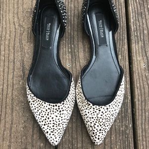 WHBM Calfhair Spotted D’Orsay Flats